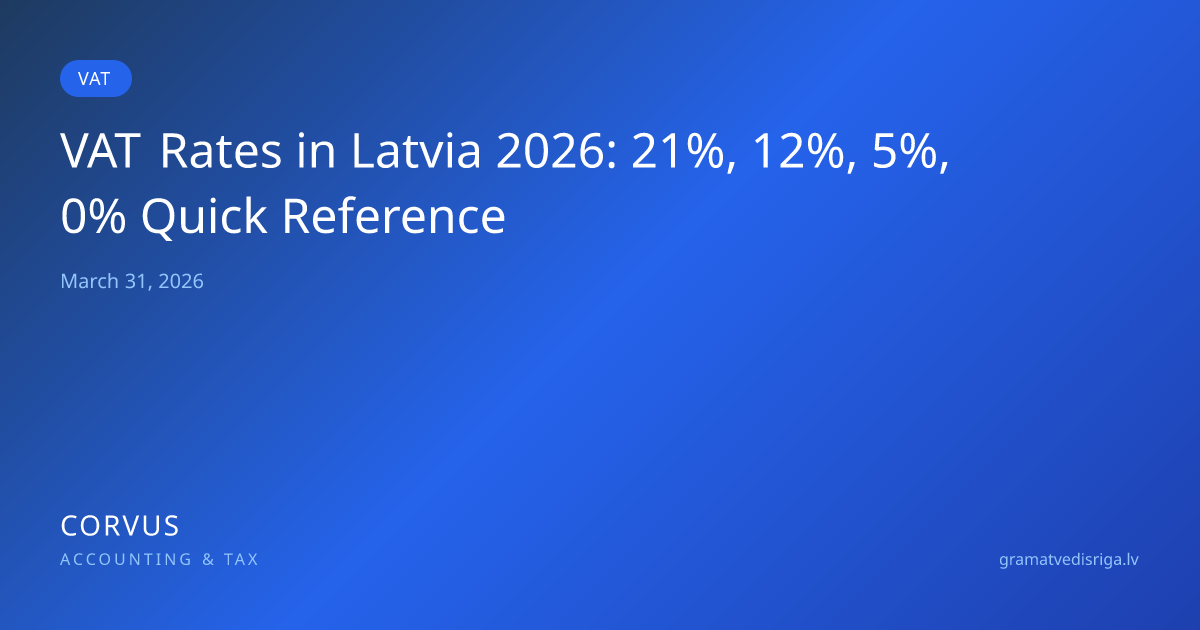 VAT Rates in Latvia 2026: 21%, 12%, 5%, 0% Quick Reference | CORVUS ...